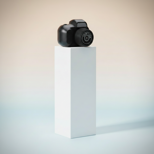 Camera on stand - front angle